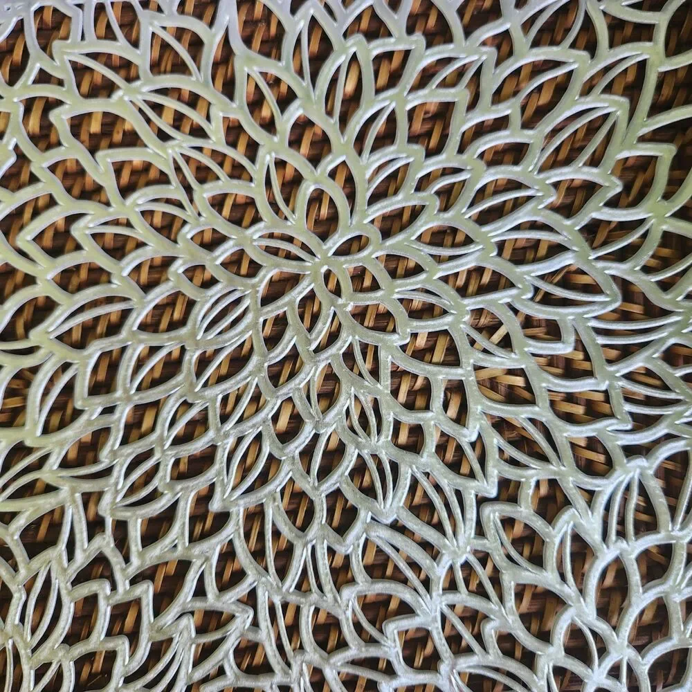 Silver Placemats (4) Lasercut Chrysantumum design - NEW!